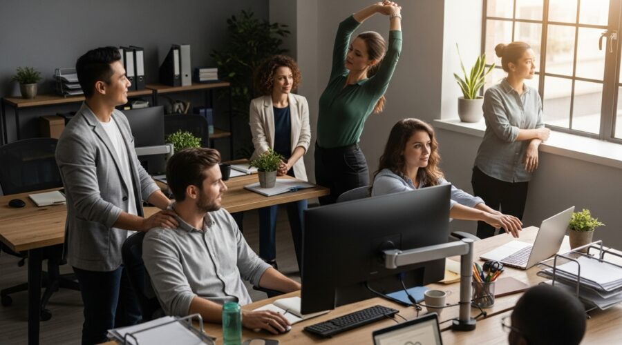 healthy workplace, positive office, work habits