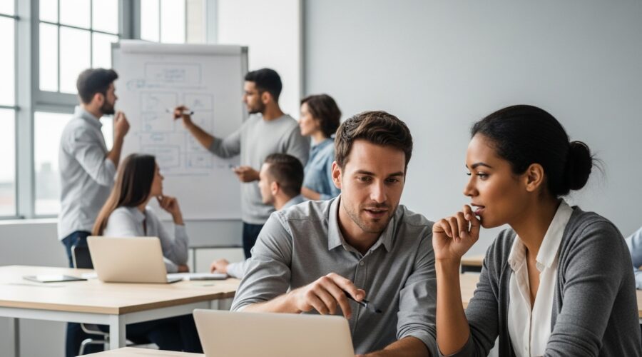 workplace communication, professional team, collaboration