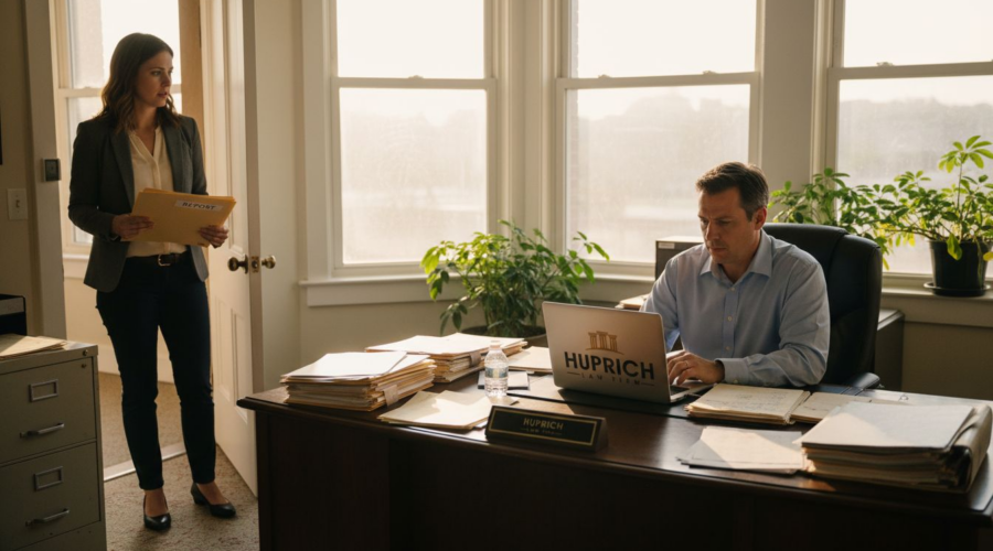 Concerned employee reporting in office environment