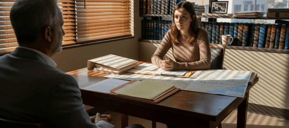 Attorney advising worker on legal rights
