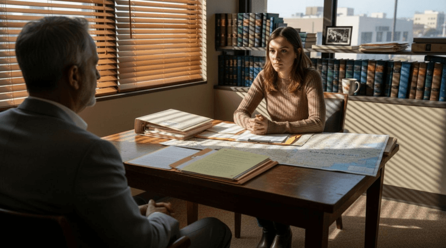 Attorney advising worker on legal rights