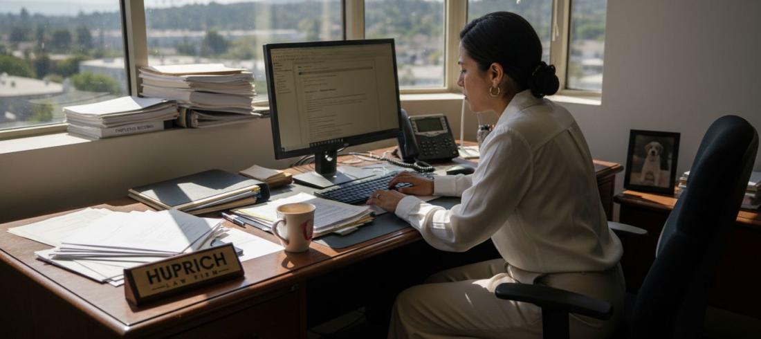 Stressed employee at Altadena office desk Stressed employee at Altadena office desk