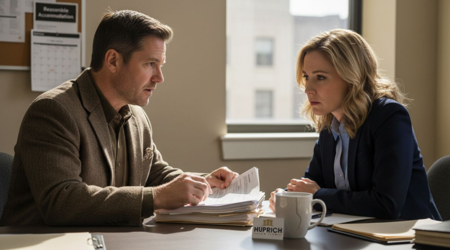 Employee and HR reviewing disability documents