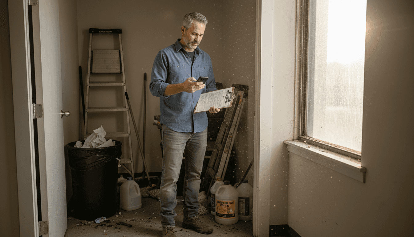 Worker reporting safety issue in office