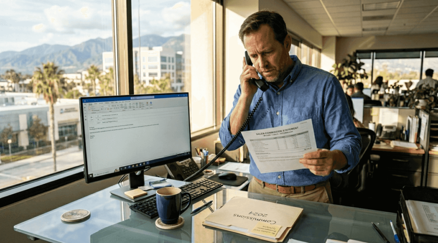 Stressed sales worker faces unpaid commission issue