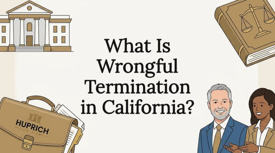 Decorative law blog title card illustration with courthouse, law book, scales and briefcase