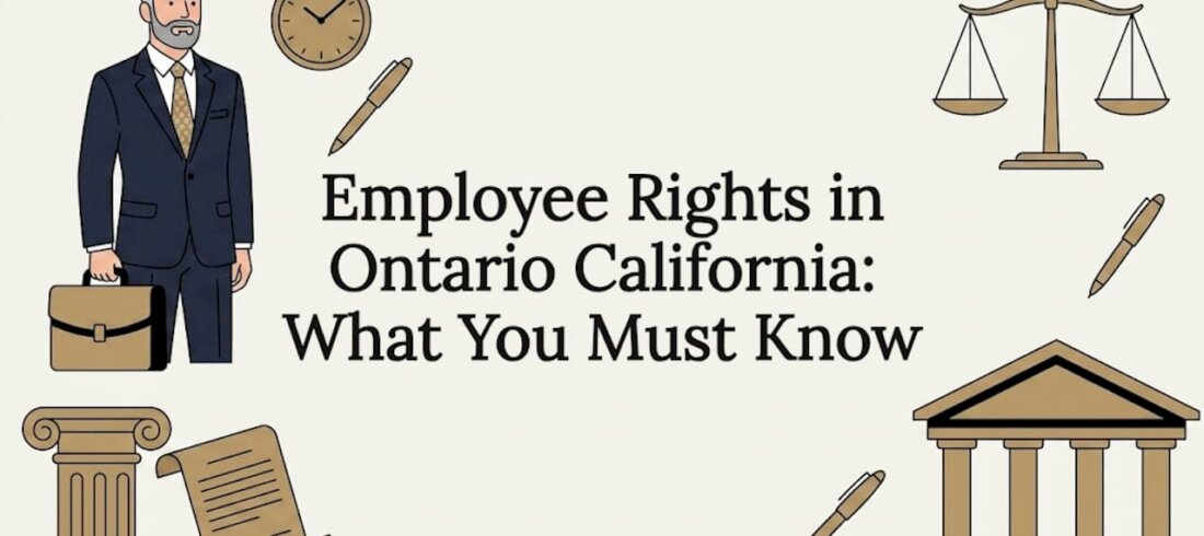 Editorial legal title card with law symbols