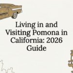 Decorative illustrated title card with Pomona California theme