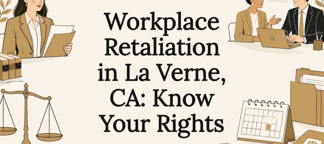 Decorative title card illustration for workplace retaliation article
