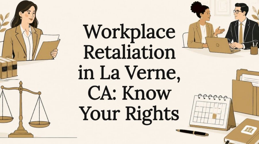 Decorative title card illustration for workplace retaliation article