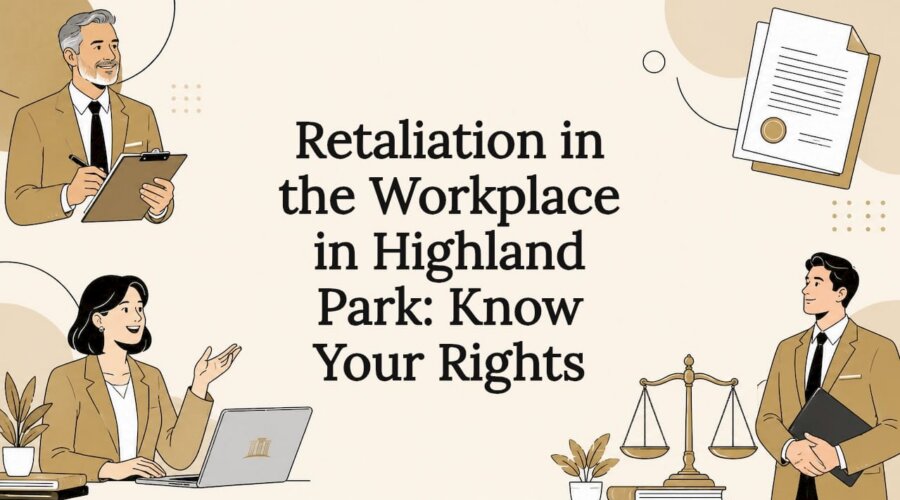 Decorative legal blog title card illustration