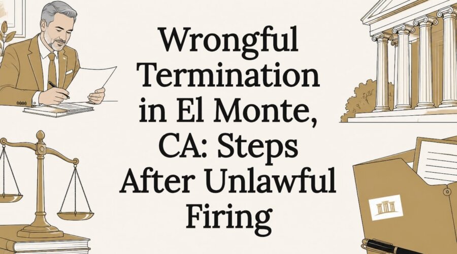 Decorative legal themed title card illustration