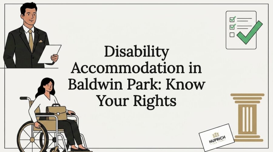 Decorative illustrated title card for disability accommodation article