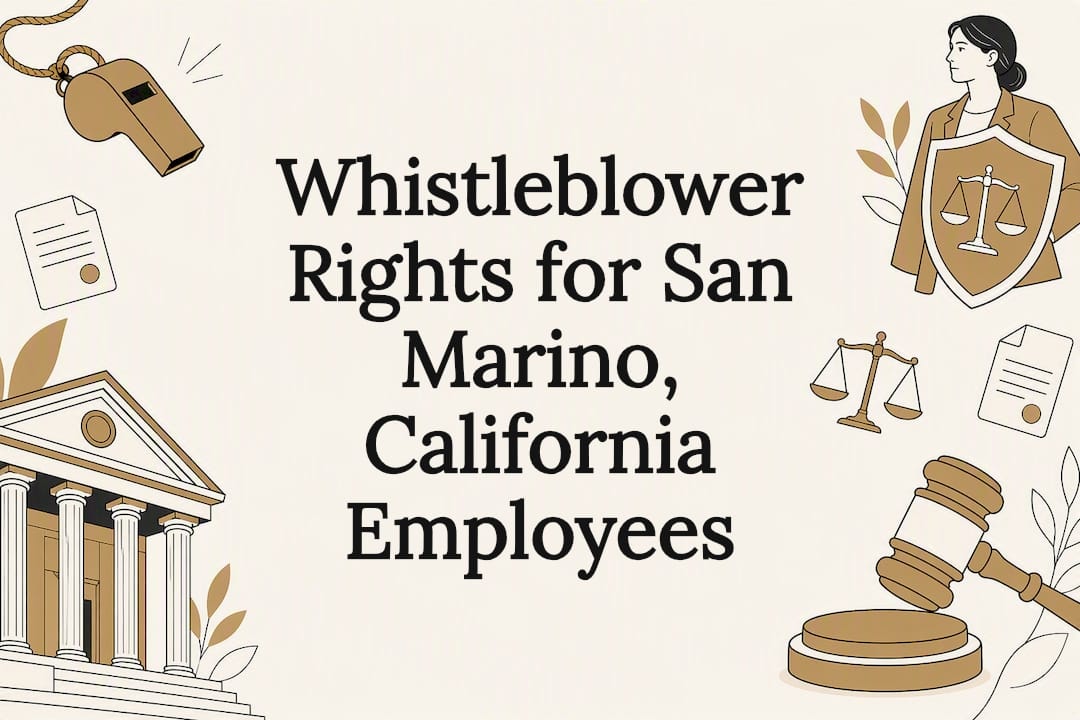 Decorative title card with legal icons