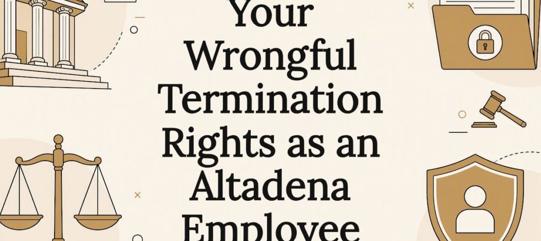 Decorative title card illustrating wrongful termination law theme Decorative title card illustrating wrongful termination law theme