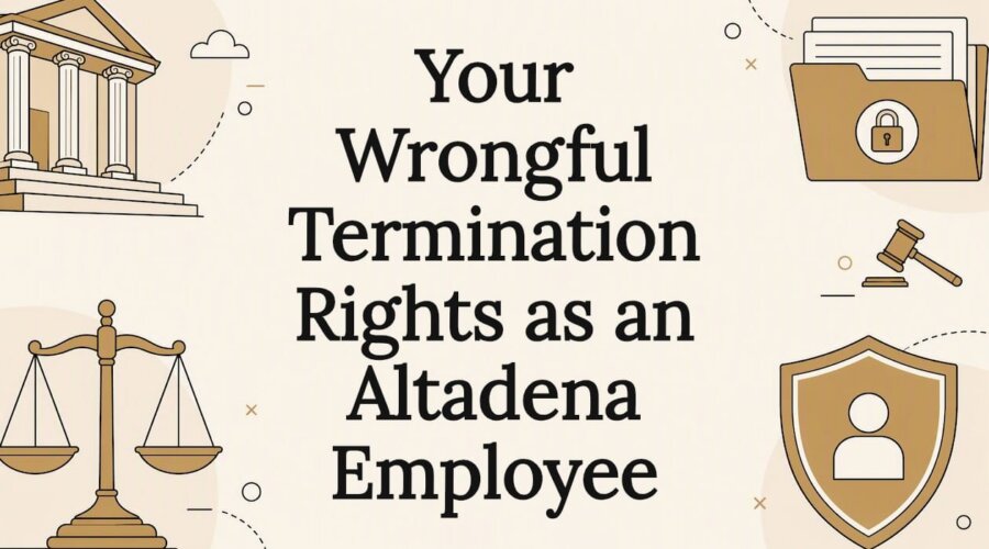 Decorative title card illustrating wrongful termination law theme