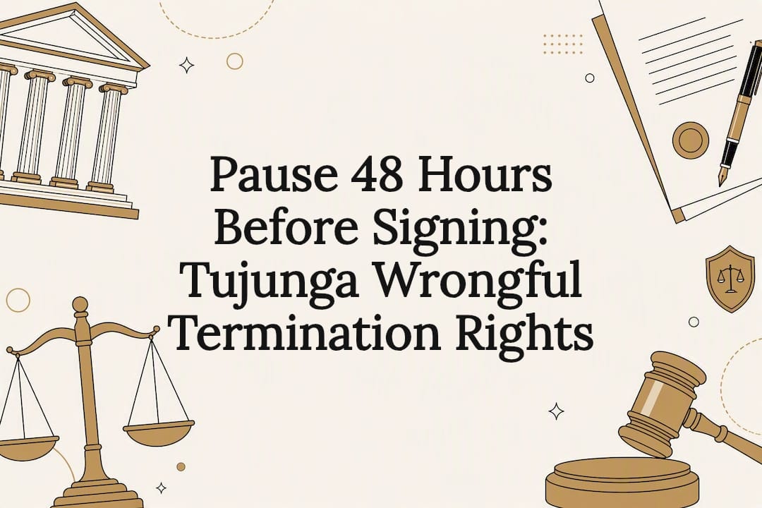 Decorative legal theme title card illustration