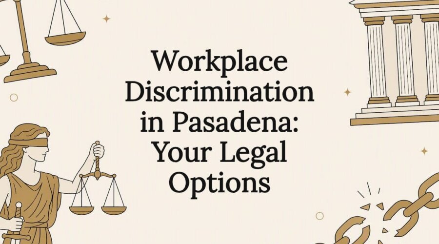 Decorative title card illustration for workplace discrimination