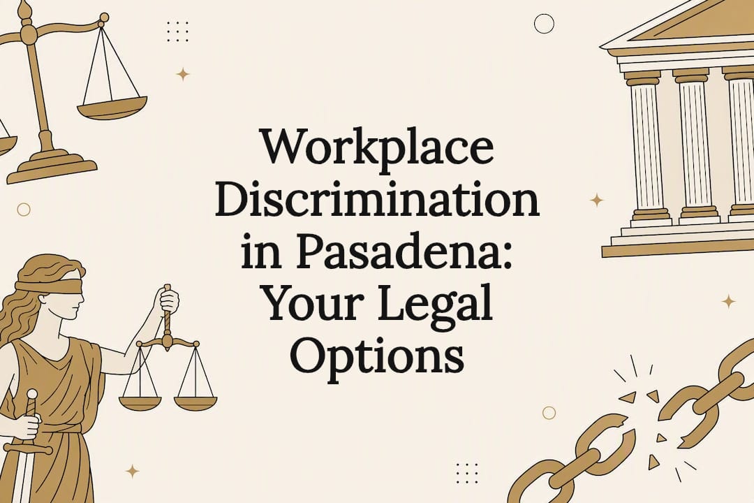 Decorative title card illustration for workplace discrimination