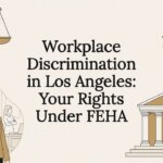 Decorative title card with legal and workplace icons