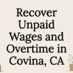 Decorative title card with wage claim illustrations