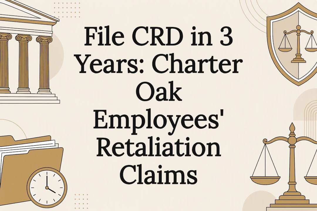 Decorative California retaliation law title card