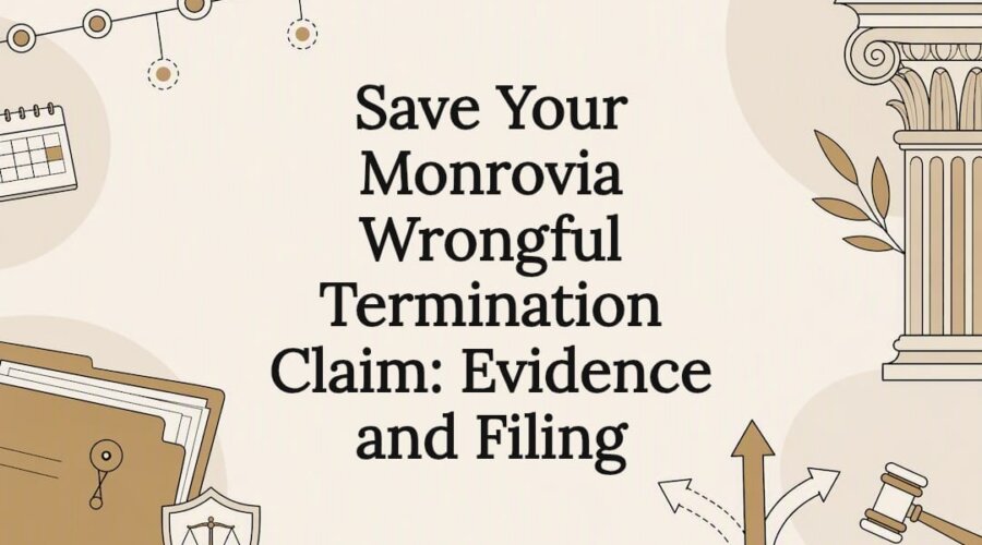 Wrongful termination evidence and filing title card
