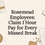 Illustrated California missed break pay title card