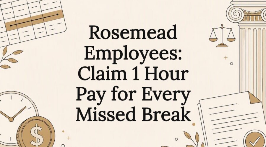 Illustrated California missed break pay title card