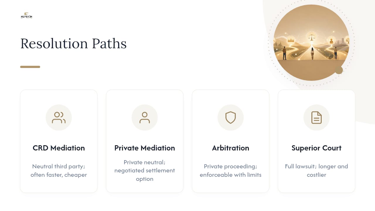 FEHA dispute resolution pathways comparison