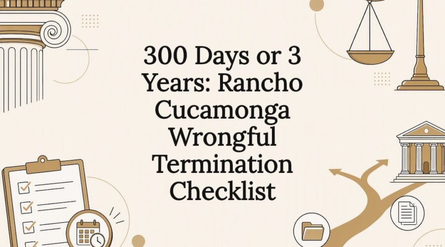 Wrongful termination checklist title card illustration
