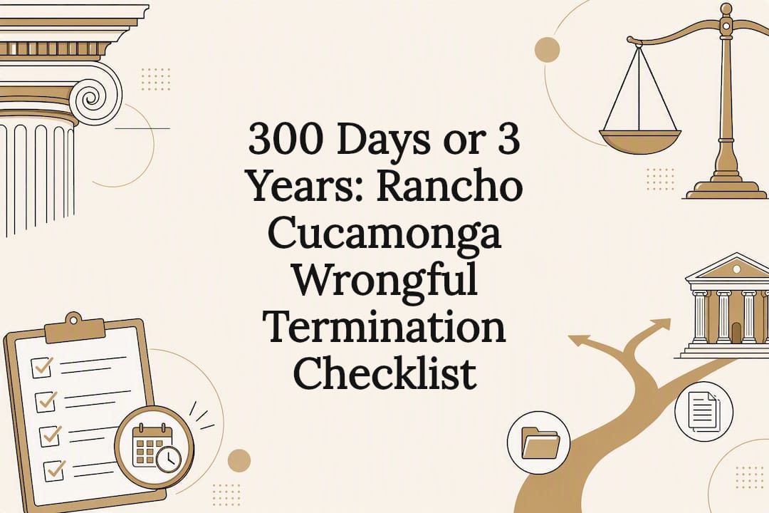 Wrongful termination checklist title card illustration