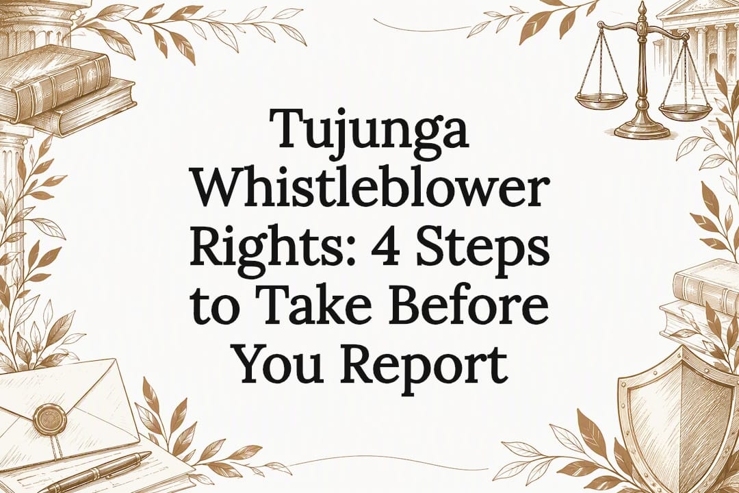 Legal sketch framing a whistleblower rights title