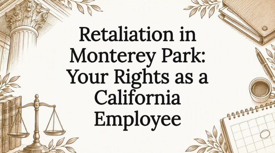 Illustrated title card with legal motifs