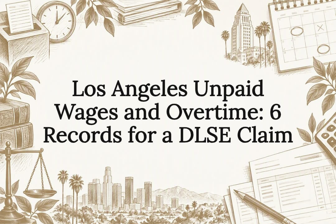 Sketches of wage claim records frame title