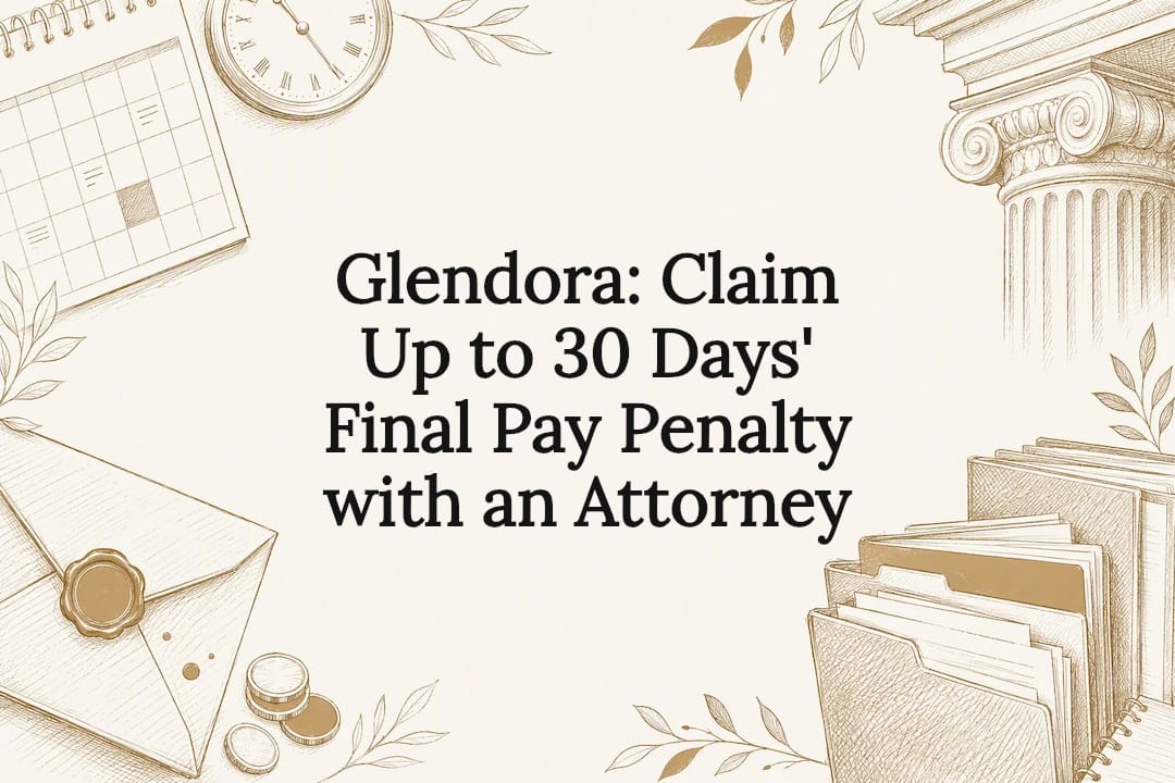 Decorative California final pay title card