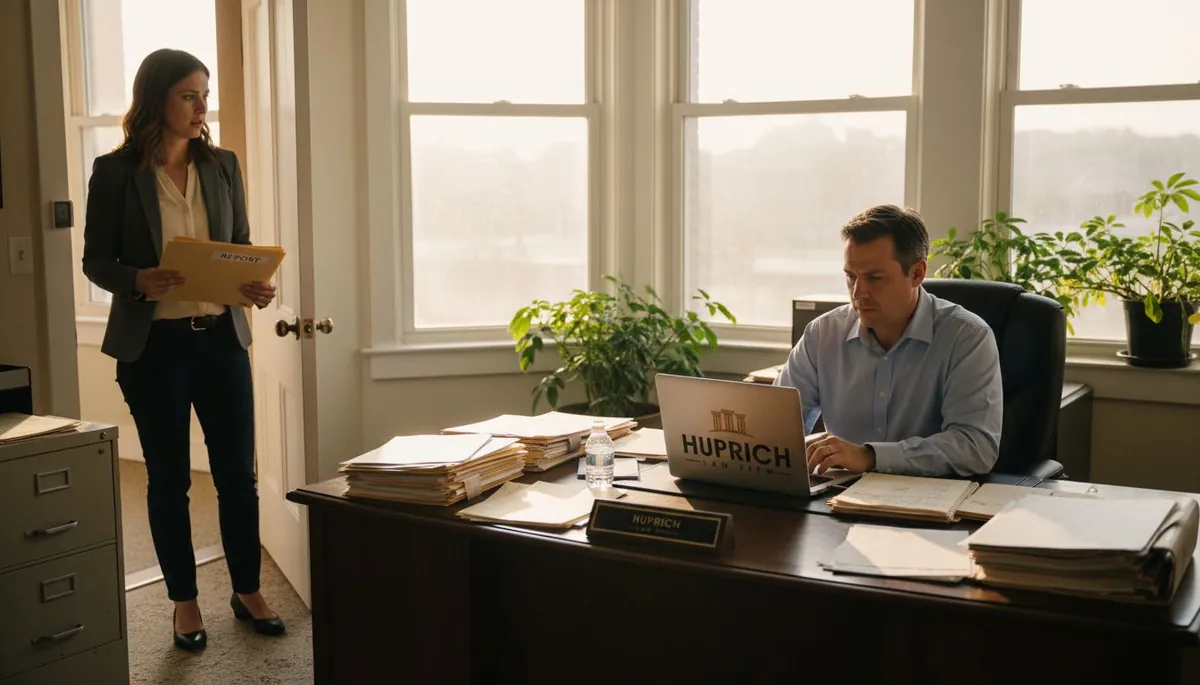 Concerned employee reporting in office environment